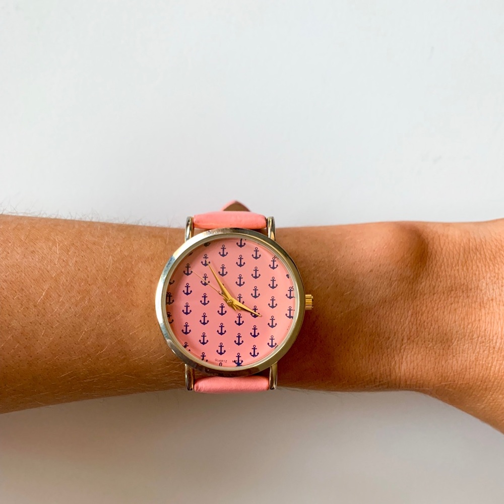 [SOLD!!] Pink and navy anchor watch